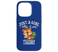 Womens Kawaii Cartoon Just A Girl Who Loves Tigers Carcasa para iPhone 14 Pro