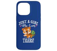 Womens Kawaii Cartoon Just A Girl Who Loves Tigers Carcasa para iPhone 14 Pro MAX