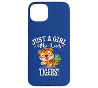 Womens Kawaii Cartoon Just A Girl Who Loves Tigers Carcasa para iPhone 15 Plus