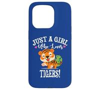 Womens Kawaii Cartoon Just A Girl Who Loves Tigers Carcasa para iPhone 15 Pro