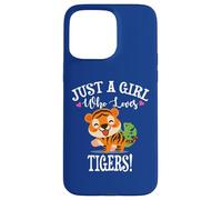 Womens Kawaii Cartoon Just A Girl Who Loves Tigers Carcasa para iPhone 15 Pro MAX