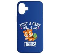 Womens Kawaii Cartoon Just A Girl Who Loves Tigers Carcasa para iPhone 16 Plus