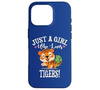Womens Kawaii Cartoon Just A Girl Who Loves Tigers Carcasa para iPhone 16 Pro