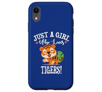 Womens Kawaii Cartoon Just A Girl Who Loves Tigers Carcasa para iPhone XR