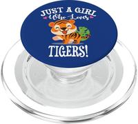 Womens Kawaii Cartoon Just A Girl Who Loves Tigers PopSockets PopGrip para MagSafe