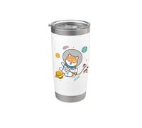 Womens Kids Boys Doge Meme Lover Space Moon Shiba Inu Dog Vaso térmico de acero inoxidable de doble pared