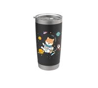 Womens Kids Boys Doge Meme Lover Space Moon Shiba Inu Dog Vaso térmico de acero inoxidable de doble pared