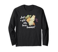 Womens Kids Chibi Just A Girl Who Loves Bunnies Bunny Lover Manga Larga