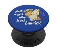 Womens Kids Chibi Just A Girl Who Loves Bunnies Bunny Lover PopSockets PopGrip Adhesivo