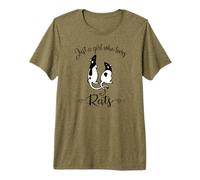 Womens Kids Cute Funny Girl Who Loves Pet Rats Lover Camiseta Premium
