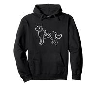 Womens Kids Cute Minimalist Line Art Bernedoodle Dog Love Sudadera con Capucha