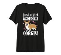 Womens Kids Funny Just A Girl Who Loves Corgis Dog Lover Camiseta Premium
