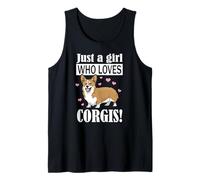 Womens Kids Funny Just A Girl Who Loves Corgis Dog Lover Camiseta sin Mangas
