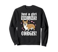 Womens Kids Funny Just A Girl Who Loves Corgis Dog Lover Sudadera