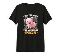 Womens Kids Girls Boys I Did The Math Answer Is Pigs Lover Camiseta Premium