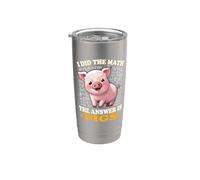 Womens Kids Girls Boys I Did The Math Answer Is Pigs Lover Vaso térmico de acero inoxidable de doble pared