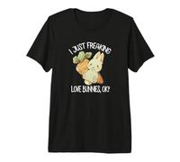 Womens Kids Girls Kawaii I Just Freaking Love Bunnies Ok Camiseta Premium
