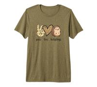 Womens Kids Girls Kawaii Peace Love Hedgehog Lover Camiseta Premium