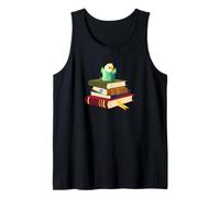 Womens Kids Girls Reading Books Happy Parakeet Lover Camiseta sin Mangas