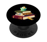 Womens Kids Girls Reading Books Happy Parakeet Lover PopSockets PopGrip Adhesivo