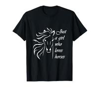 Womens Kids Just A Girl Who Loves Horses Camiseta