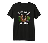 Womens Kids Just A Girl Who Loves Otters Lover Camiseta Premium