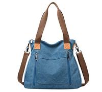 Women's Korean Casual Fashion One Shoulder Crossbody Large Capacity Portable Cloth Bag 2026(Blue)