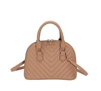 Women's Ladies' Fashion Solid Color Leather Double Zipper Versatile Crossbody Messenger Handbag(Khaki)