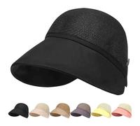 Women's Large Brim Sunscreen Hat, UPF 50+ Adjustable Breathable Summer Sun Protection for Beach, Gardening & Travel (m,Black)
