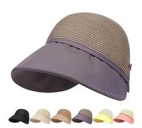 Women's Large Brim Sunscreen Hat, UPF 50+ Adjustable Breathable Summer Sun Protection for Beach, Gardening & Travel (m,Purple)