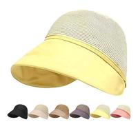 Women's Large Brim Sunscreen Hat, UPF 50+ Adjustable Breathable Summer Sun Protection for Beach, Gardening & Travel (m,Yellow)