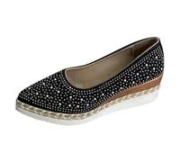 Womens Leather Loafers Comfortable Pointed Toe Wide Fit Slip On Platform Walking Shoes Breathable Non Slip Boat Shoes Lightweight Formal Orthopedic Moccasin For Work Business Office