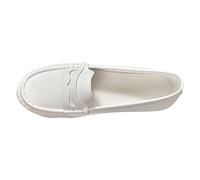 Womens Leather Loafers Comfortable Soft Sole Wide Fit Slip On Walking Shoes Breathable Pointed Toe Non Slip Boat Shoes Lightweight Formal Orthopedic Moccasin For Work Business Office
