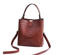 Women's Leather Shoulder Bag Solid Color Handbags Sling Bags(Brown)