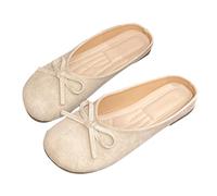 Women's Leather Slip-On Mules Casual Loafer Flats Breathable Backless Walking Shoes for Daily Wear