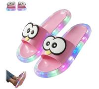 Women's LED Light up Slippers,Big Eyes Comfort Light-Up Sandals for Indoor House,Open Toe Outdoor Non Slip Slippers (Pink, Adulto, Mujer, 40, Números (rango), Sistema tallas calzado EU, 41, mediano)