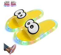 Women's LED Light up Slippers,Big Eyes Comfort Light-Up Sandals for Indoor House,Open Toe Outdoor Non Slip Slippers (Yellow, Adulto, Mujer, 42, Números (rango), Sistema tallas calzado EU, 43, mediano)