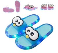 Womens LED Light up Slippers,Indoor House Light-Up Slipper with Cartoon Eye,Open Toe Non Slip Platform Shoes (Blue, Adulto, Mujer, 38, Números (rango), Sistema tallas calzado EU, 39, mediano)