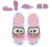 Womens LED Light up Slippers,Indoor House Light-Up Slipper with Cartoon Eye,Open Toe Non Slip Platform Shoes (Pink, Adulto, Mujer, 36, Números (rango), Sistema tallas calzado EU, 37, mediano)