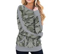 Women's Leopard Printed T Shirts Long Sleeve Color Block Raglan Casual Tunic Tops with Pockets