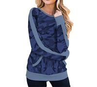 Women's Leopard Printed T Shirts Long Sleeve Color Block Raglan Casual Tunic Tops with Pockets