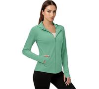 Women's Lightweight Sun Protection Long Sleeve Zip Up Hooded Jacket with Pockets - Quick Dry Athletic Wear for Outdoor Activities