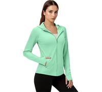 Women's Lightweight Sun Protection Long Sleeve Zip Up Hooded Jacket with Pockets - Quick Dry Athletic Wear for Outdoor Activities