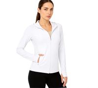 Women's Lightweight Sun Protection Long Sleeve Zip Up Hooded Jacket with Pockets - Quick Dry Athletic Wear for Outdoor Activities