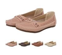 Women's Loafers Slip On Business Casual Loafers Breathable Mesh Flats Shoes Classic Comfort Leather Penny Lightweight Business Work Office Dress Shoes (Pink,35.5)