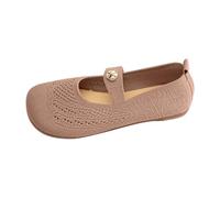 Womens Loafers Slip On Flat Shoes Orthopedic Knit Mesh Walking Shoes Breathable Non-Slip Lightweight Mary Jane Trainers Outdoor Indoor Athletic Fashion Sneaker Ladies Soft Summer Comfy Footwear