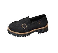 Women's Loafers with Arch Support Casual Slip-On Orthopedic Leather Platform Loafer Comfortable Slip On Sneakers with Chain Non-Slip Walking Boat Shoes Fashion Retro Loafer