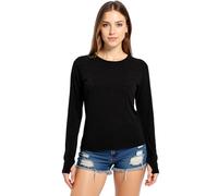 Women's Long Sleeve Workout Shirt with Thumbholes Crew Neck Athletic Running Top Soft Breathable Yoga Tunic for Gym Training Exercise Fitness Wear