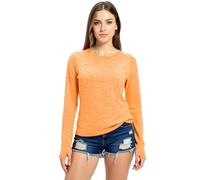 Women's Long Sleeve Workout Shirt with Thumbholes Crew Neck Athletic Running Top Soft Breathable Yoga Tunic for Gym Training Exercise Fitness Wear