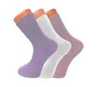 Women's Loose Fitting Crew Socks Soft and Cozy 3 Pairs